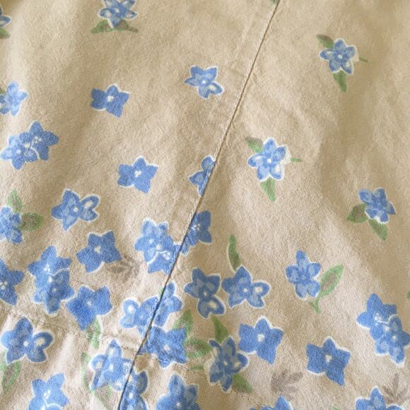 VINTAGE Classic Elements XL100% cotton natural fibers cream with blue flowers - Picture 6 of 11